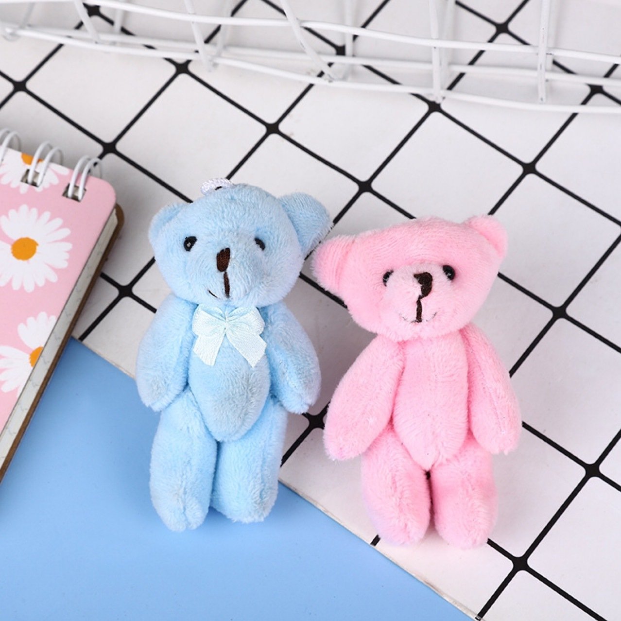 Greenmart OEM Mini Teddy Bear Plush Toy Custom Designed Bow Tie Pendant for Wedding School Bag Decorative Couple Gift