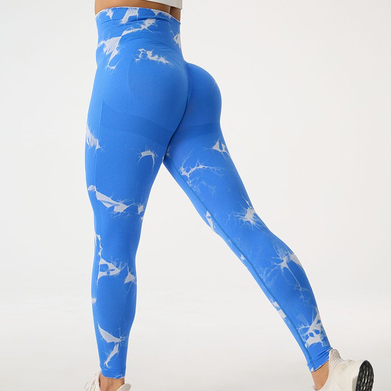 New Seamless Tie Compression Fitness Women Tie-dye Sports Tight Sports Highwaisted Yoga Pants