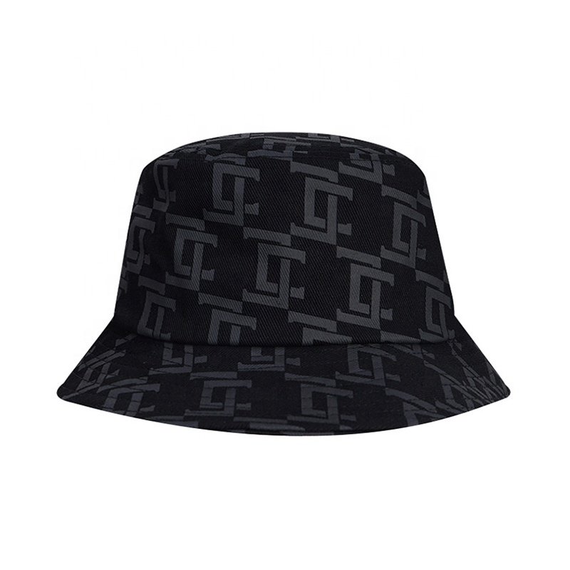 Vintage Tie Dye Bucket Hat with Classic Monogram Design for Men Sublimated Fishing Cap in Blue Jeans Style