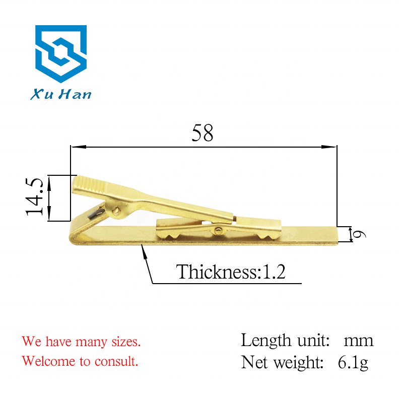Factory direct sale metal environmental protection copper Blank tie clip for making fashion diy tie clip