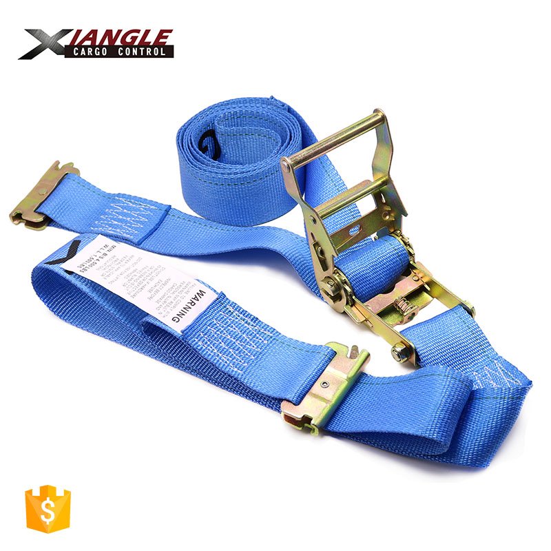2 inch 50mm Heavy Duty E track Ratchet Locking Buckle Straps and Cargo Tie Downs Strap with e-fittings Hooks