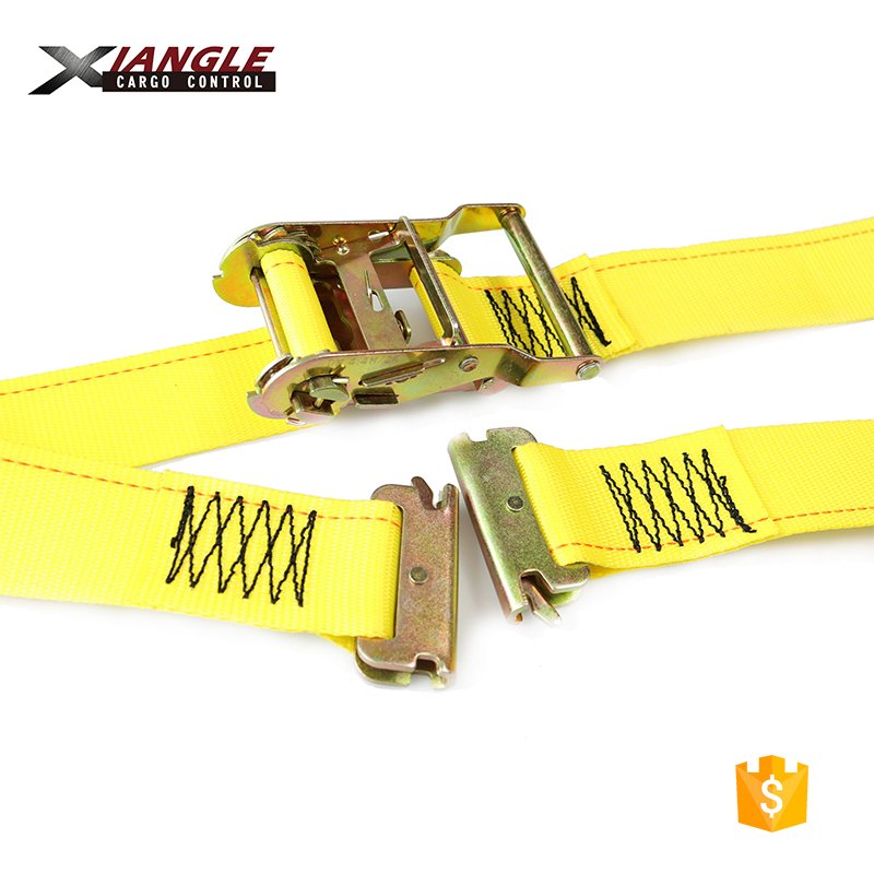 2 inch 50mm Heavy Duty E track Ratchet Locking Buckle Straps and Cargo Tie Downs Strap with e-fittings Hooks