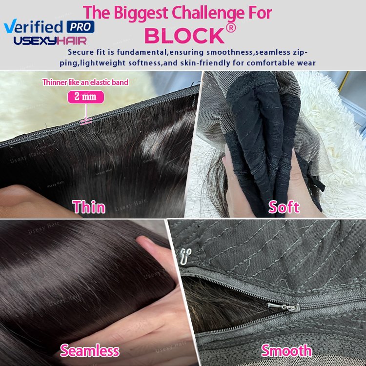 Zip Wig Replaceable Block Lace Front Wig Human Hair Natural Raw Virgin 13x6 13x4 360 Glueless Full HD Straight Lace Frontal Wigs