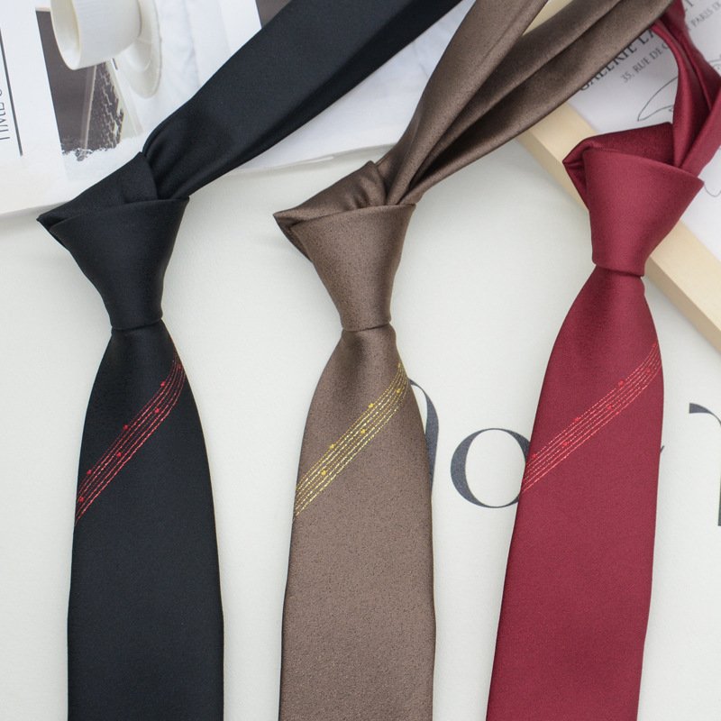 Tie male dress style personality fashion groom groomsman 7CM hand type student work professional wear
