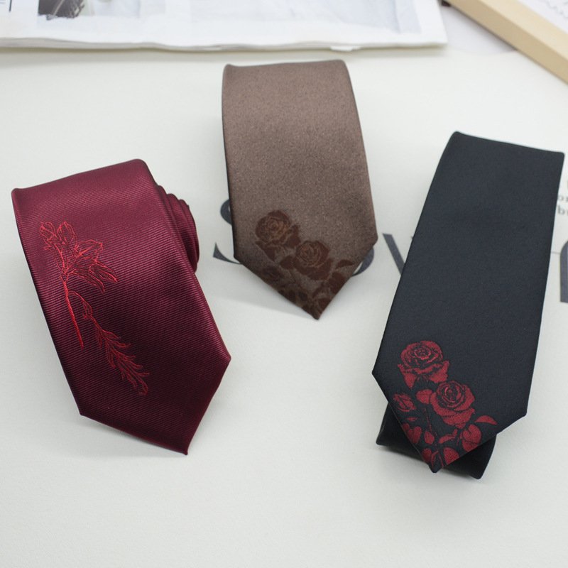 Tie male dress style personality fashion groom groomsman 7CM hand type student work professional wear