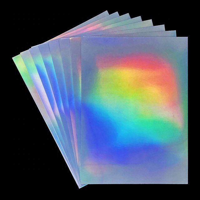 Holographic Sticker Paper For Laser And Inkjet Printer Printable Vinyl A4 Size Waterproof Rainbow Vinyl AdhesIve Paper
