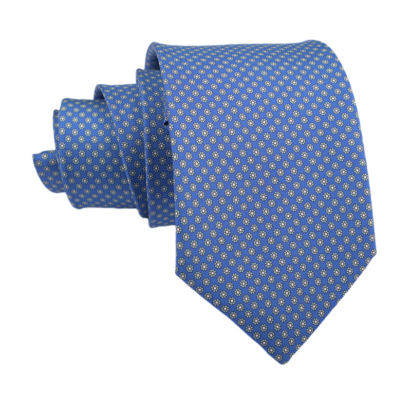 Mens Geometric Necktie Italian Pattern Custom Printed Silk Ties