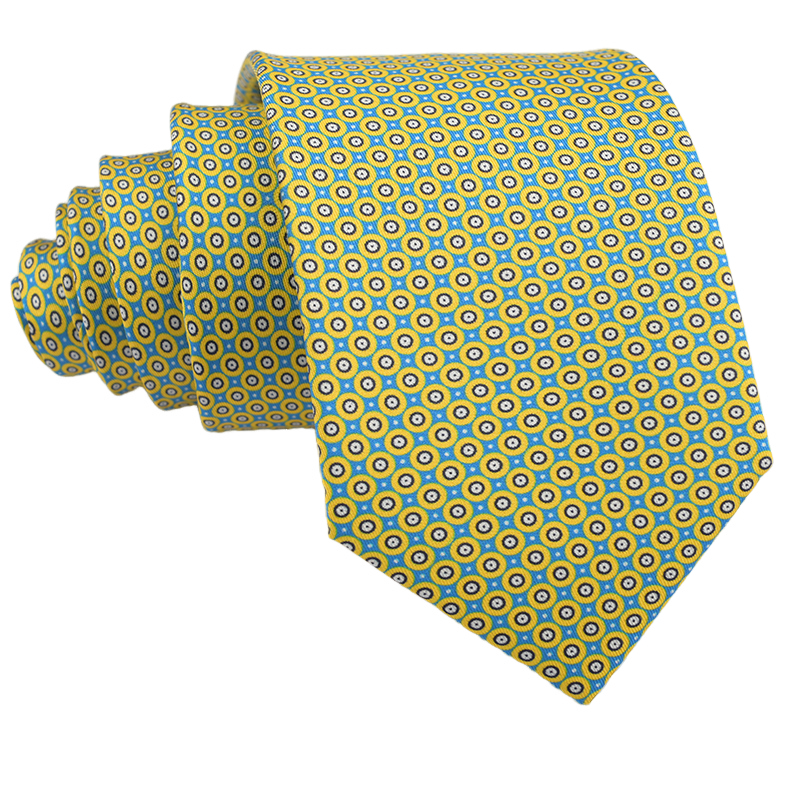 Mens Geometric Necktie Italian Pattern Custom Printed Silk Ties