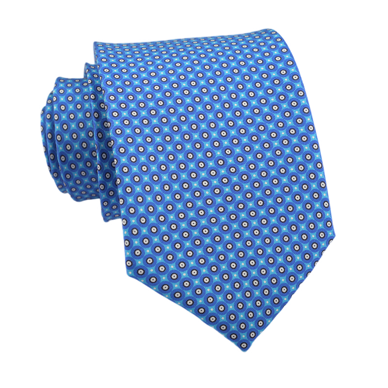 Mens Geometric Necktie Italian Pattern Custom Printed Silk Ties