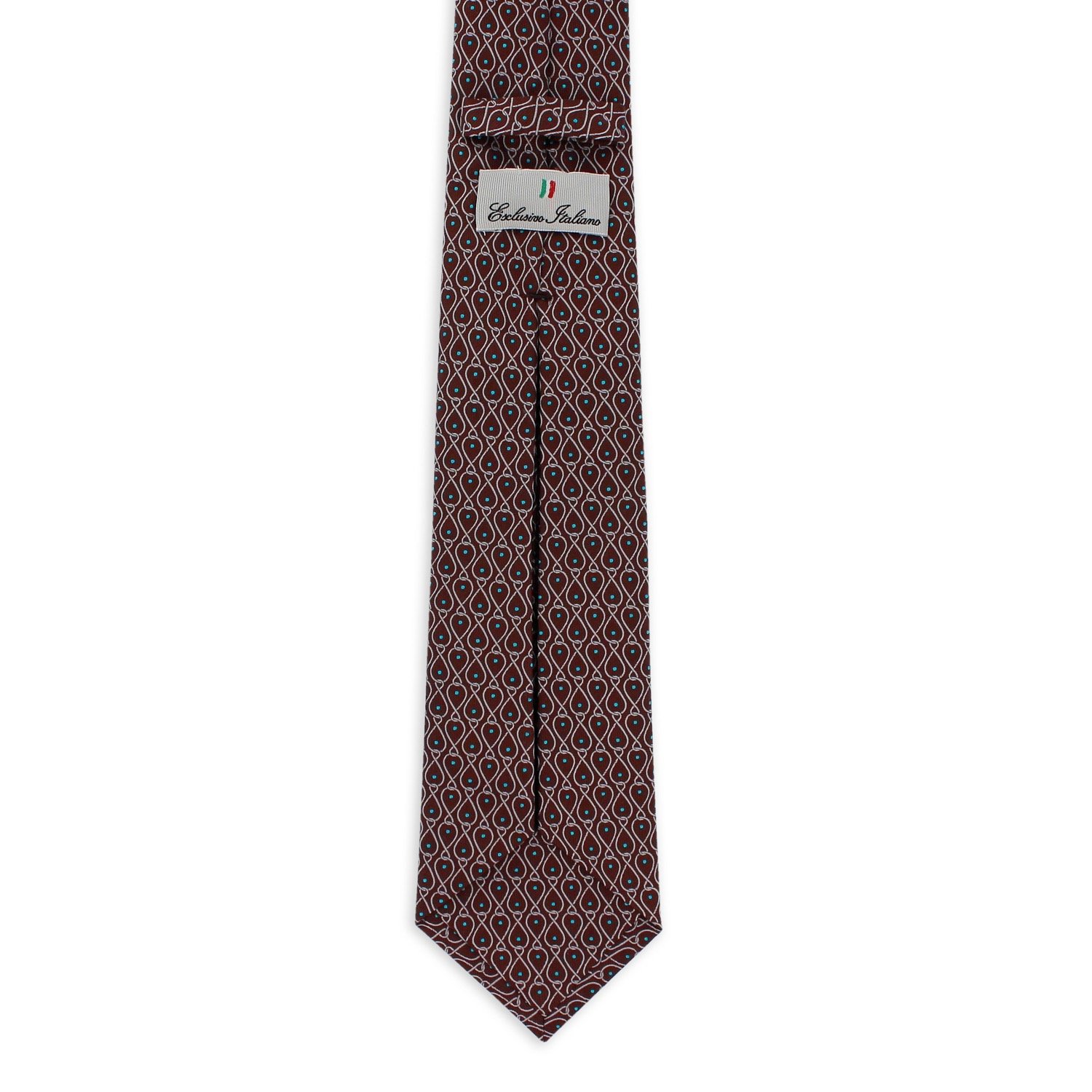 Stylish Jacquard Ties for Businessman - 148 cm Silk Seven Fold Tie Pisa Brown - A Mark of Quality for Men