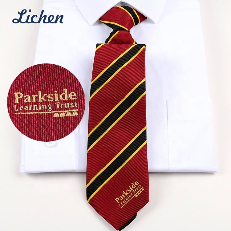Logo Design Custom Embroidered 100% Polyester Tie for Formal Business Men