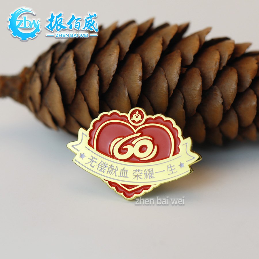 Voluntary blood donation volunteers metal soft enamel brooch production, custom zinc alloy soft and hard enamel enamel pin