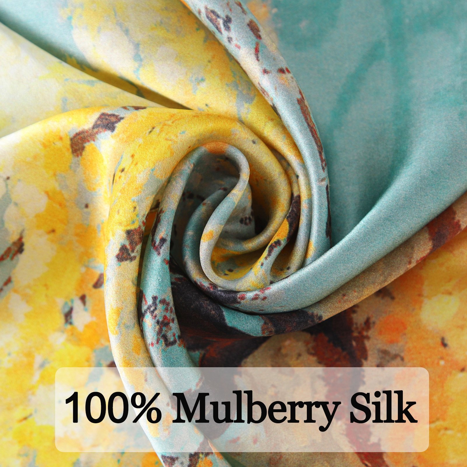 High quality ladies floral printed pure 100 silk square scarf small 53cm square scarves women short neck tie scarf