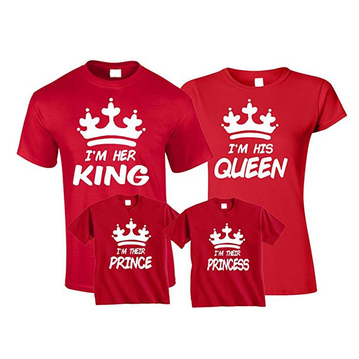 Custom Family Matching Clothes King And Queen Love Family Prince Princess Family Matching T-Shirt