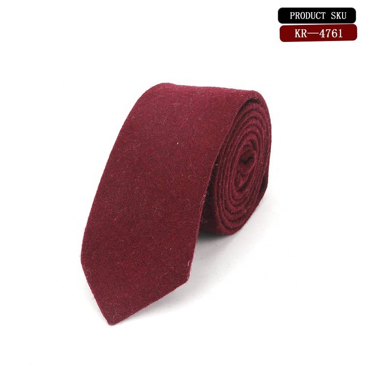 Hot sell oem odm silk wool knitted necktie mens business neck ties red wool tie