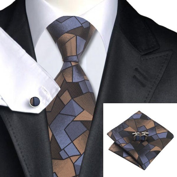 Casual Fashion Retro Texture Pattern Wide Silk Tie Custom Logo Neck Ties