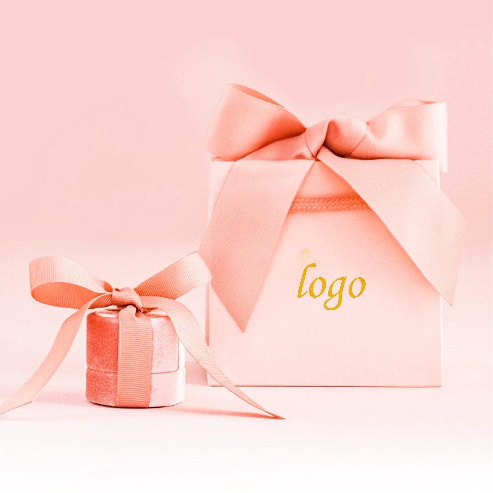 2022 Wholesale Custom Printed Luxury Wedding Favor Packaging Bag Jewelry Bow Tie Ribbon Paper Gift with Foil Gold Logo Boxes
