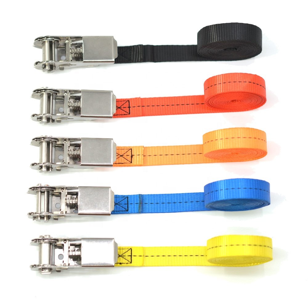 25mm 800kgs 4m ratchet endless tie down straps stainless steel with colorful webbing