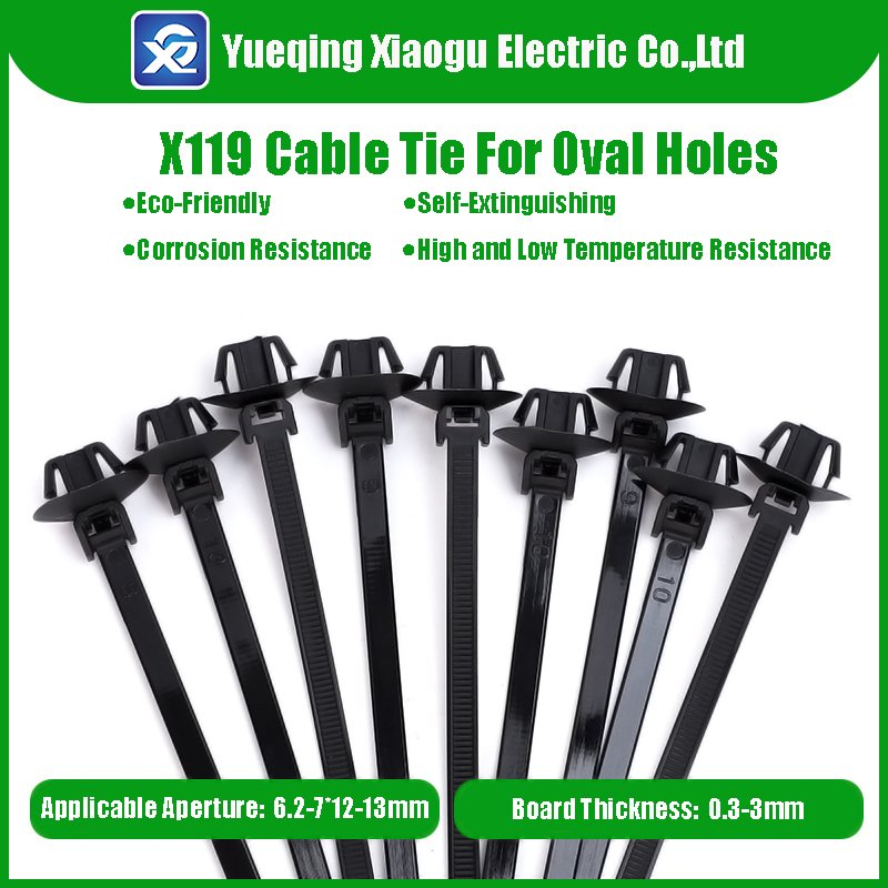 Push Mount Cable Zip Ties for Oval Hole Fastening