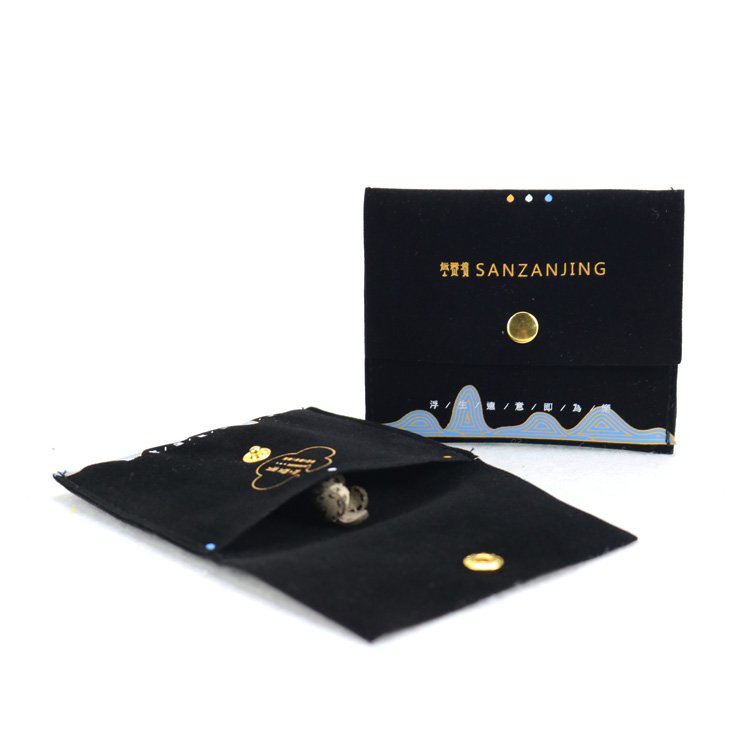 black velvet envelope bag jewelry bag pouch with button custom logo small Velvet Flap Pouch For Jewelry