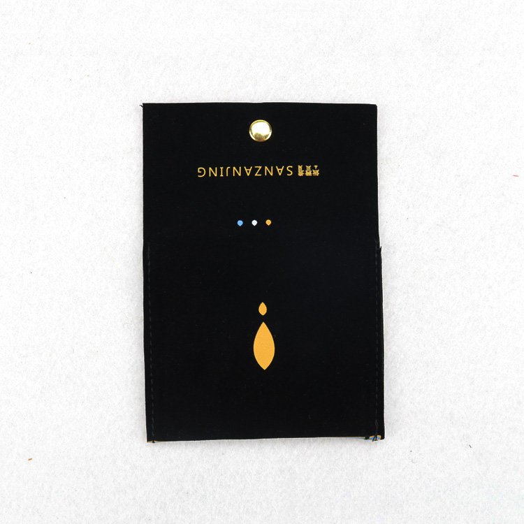black velvet envelope bag jewelry bag pouch with button custom logo small Velvet Flap Pouch For Jewelry