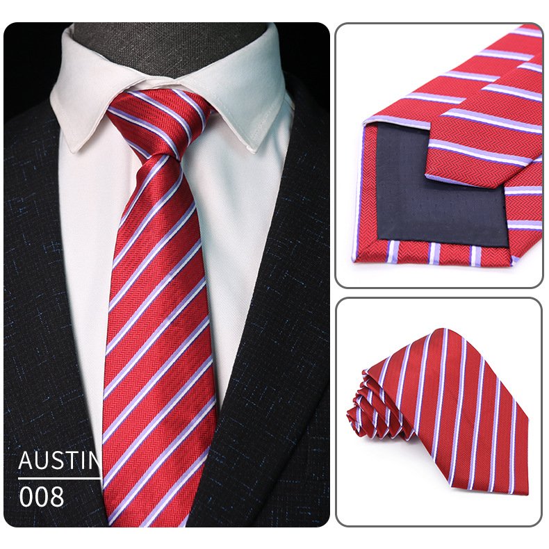 Manufacturers in stock wholesale black men's neck ties striped blue business tie lazy polyester zip ties