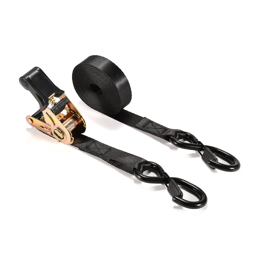 4pk 1 inch custom package ratchet tie down cargo strap with safety lock s hooks