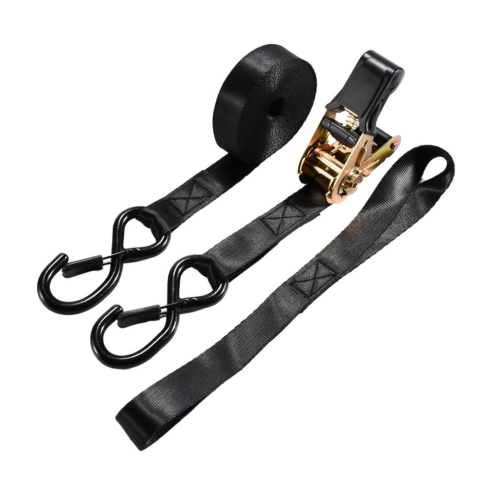 4pk 1 inch custom package ratchet tie down cargo strap with safety lock s hooks