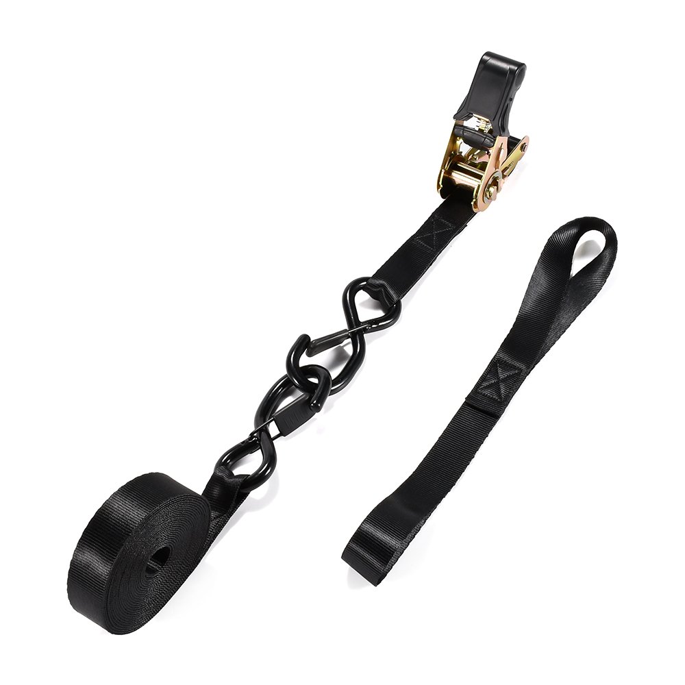 4pk 1 inch custom package ratchet tie down cargo strap with safety lock s hooks