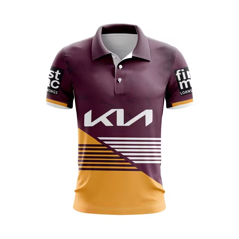 Custom Print Embroidered Logo Quick Dry Short Sleeve Polo Style Nrl Penrith Panthers Vintage Super Rugby T Shirt For Mens