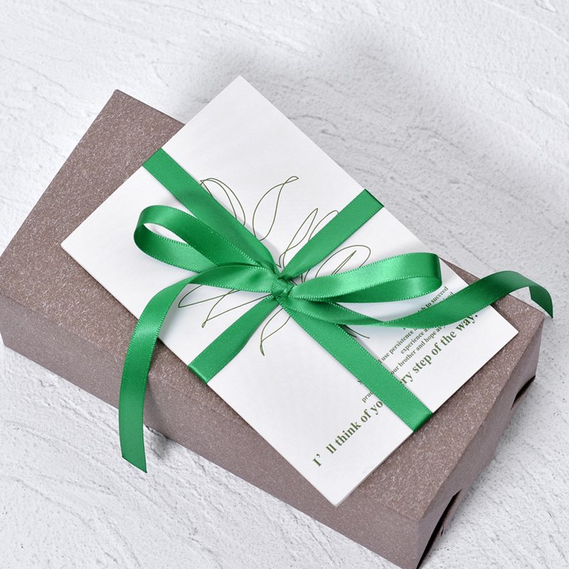 Ribest 9mm 100Y/R Green Single Face Satin Ribbon For Birthday Gift Boxes Packaging Wedding Flower Decoration Wholesale