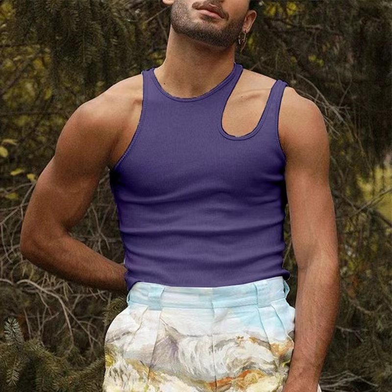 OEM Gym Singlets Mens Tank cutout S GYM Tank Top Sports Clothes Stringer Bodybuilding Fitness Men hollow Custom Cotton Spandex