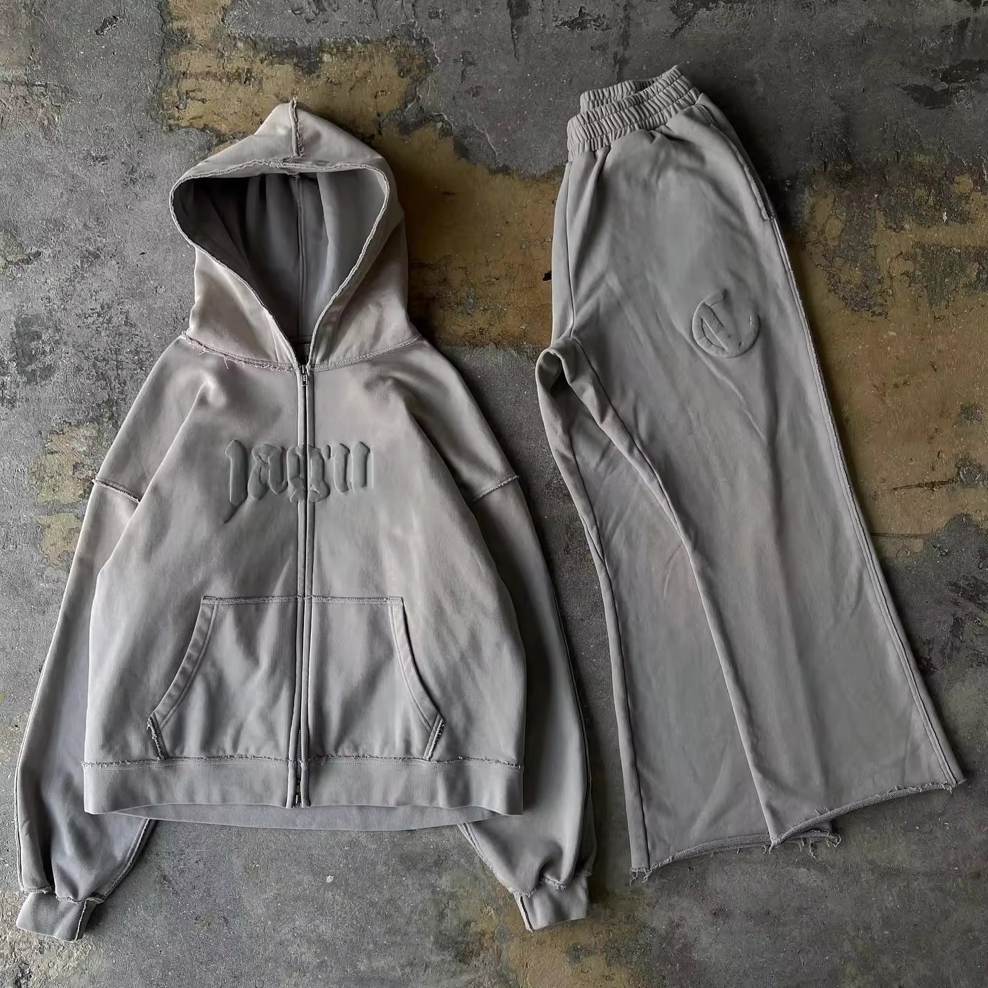 Custom Men's Heavyweight Hoodies Sweatshirts Manufacturer Pullover Streetwear Full Zip Up Puff Print Oversized Acid Wash Hoodies