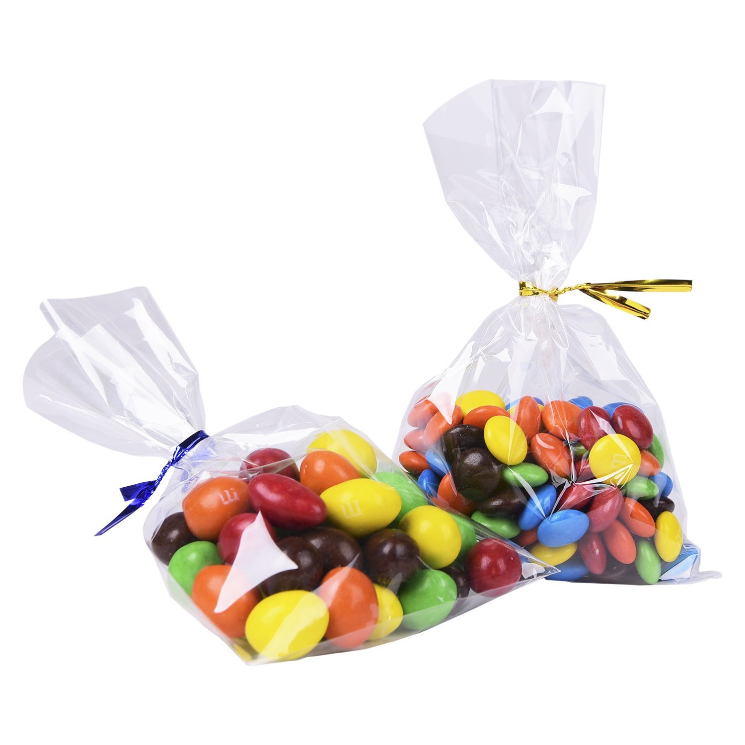 200 Pcs 4X6 Clear Flat Cello/Cellophane Treat Bags For Gift Wrapping ,Bakery,Cookie,Dessert,Favors Packaging With Twist Ties