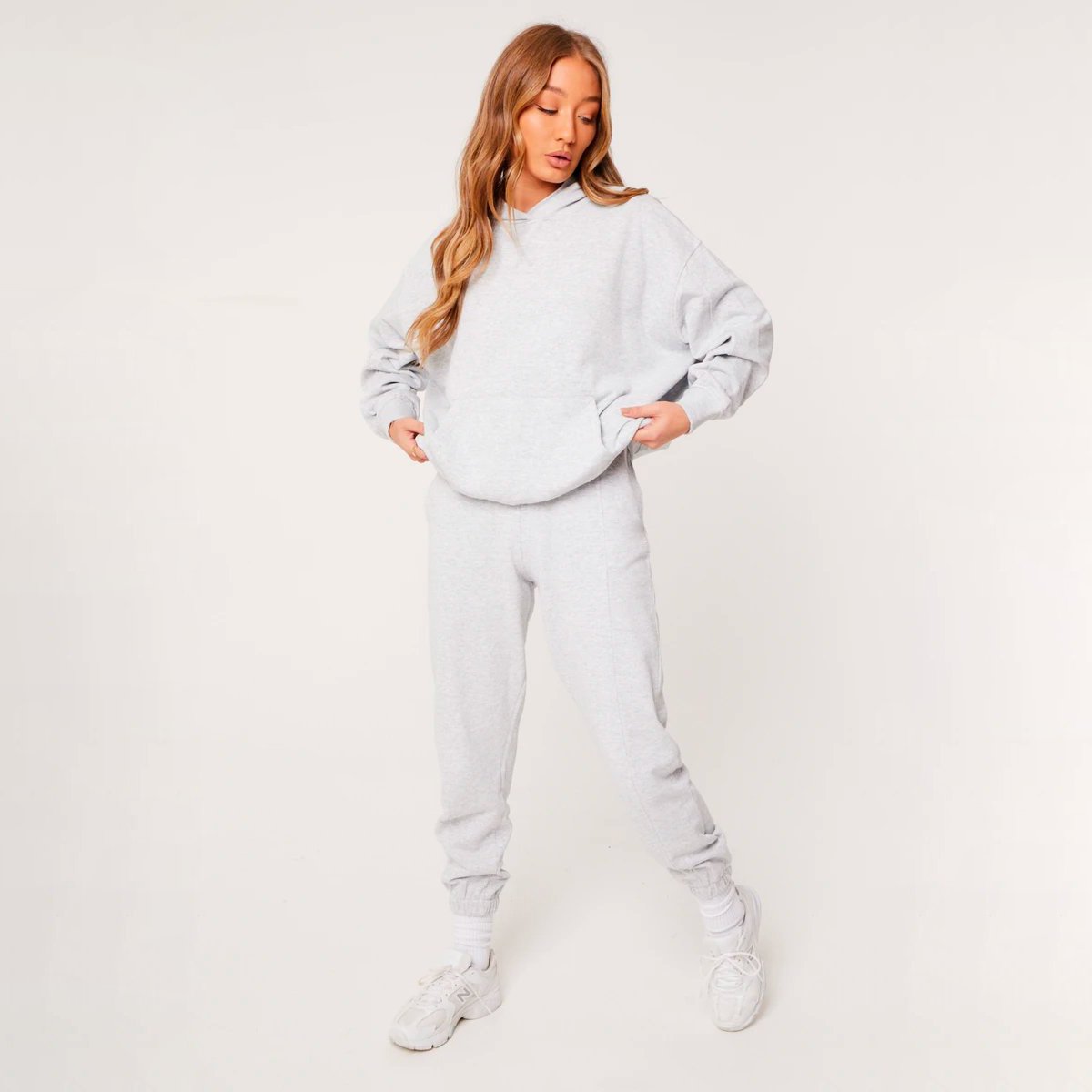 Custom Made Women's Winter Tracksuit Fashion Oversized Combed Cotton Fleece Pullover Suit New Heavyweight Essentials Plus Size