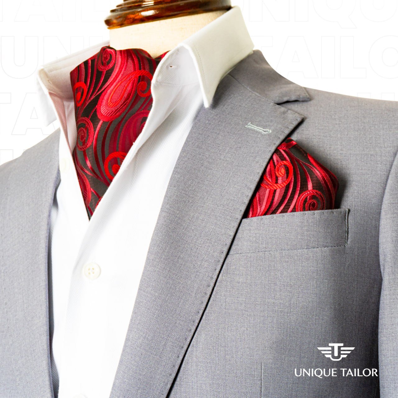 high quality high classic handmade custom breathable formal wear Ascot Ties and Hanky popular collections cotton silk best