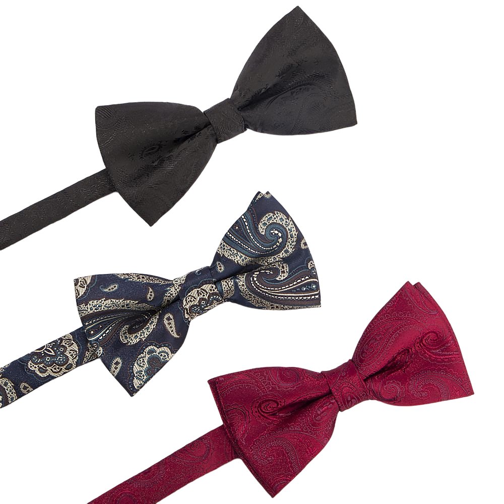 YiLi Factory Customized Paisley Handmade 100% Silk Woven Bow Ties for Men