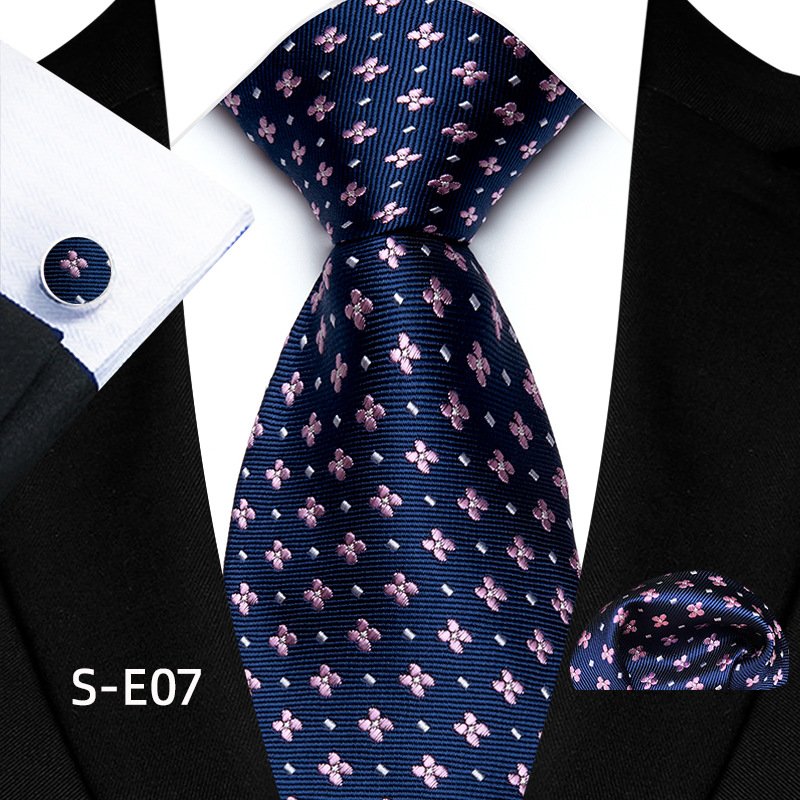 Blue Paisley Necktie For Men Silk Ties Customized Neck TIe For Men Polyester Necktie And Pocket Square Cufflink