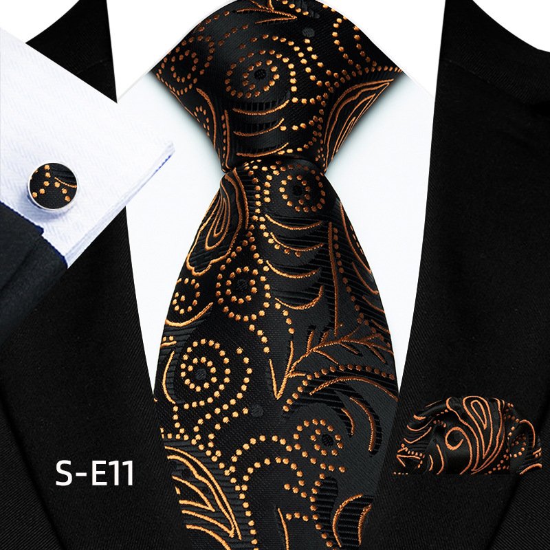 Blue Paisley Necktie For Men Silk Ties Customized Neck TIe For Men Polyester Necktie And Pocket Square Cufflink
