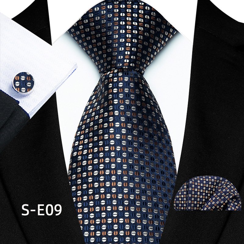 Blue Paisley Necktie For Men Silk Ties Customized Neck TIe For Men Polyester Necktie And Pocket Square Cufflink