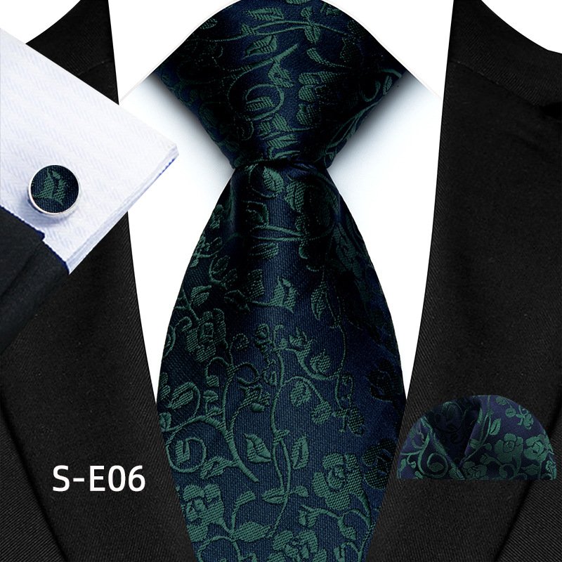 Blue Paisley Necktie For Men Silk Ties Customized Neck TIe For Men Polyester Necktie And Pocket Square Cufflink