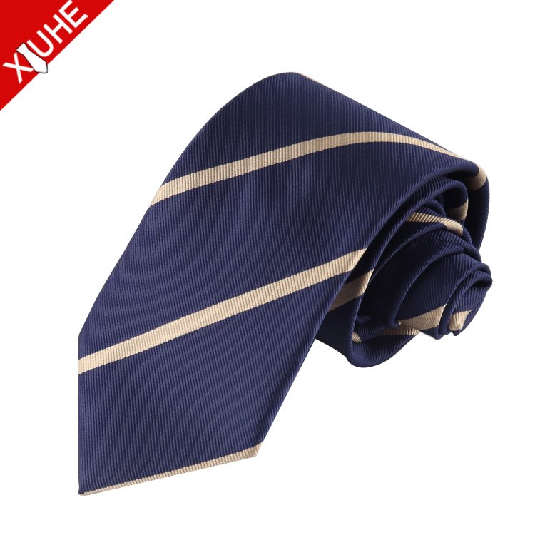 Wholesale Men's Business Casual 8.5cm Polyester Silk Tie Men's Striped Trend Accessories Formal Necktie