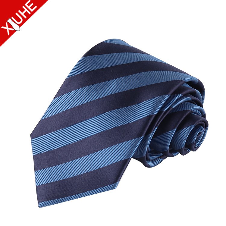 Wholesale Men's Business Casual 8.5cm Polyester Silk Tie Men's Striped Trend Accessories Formal Necktie