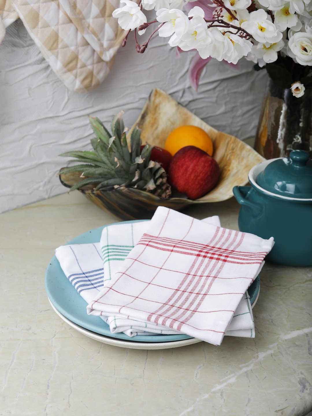 100% Cotton Towel vintage strips Golf kitchen - Multi color