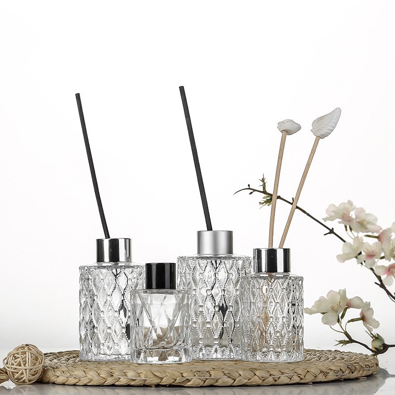 100ml 200ml Glass Aroma Oil Bottle With Reed Diffuser Sticks Air Freshener Perfume Glass Reed Diffuser Bottle with paper box set