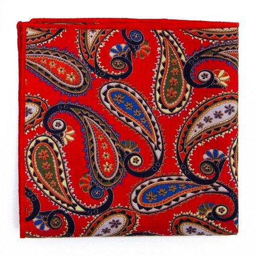 Handkerchief Print Floral Paisley NO MOQ 100% Cotton for Men 25x25cm 28 Polybag Men's Fashion Digital Print Fashion Scarf