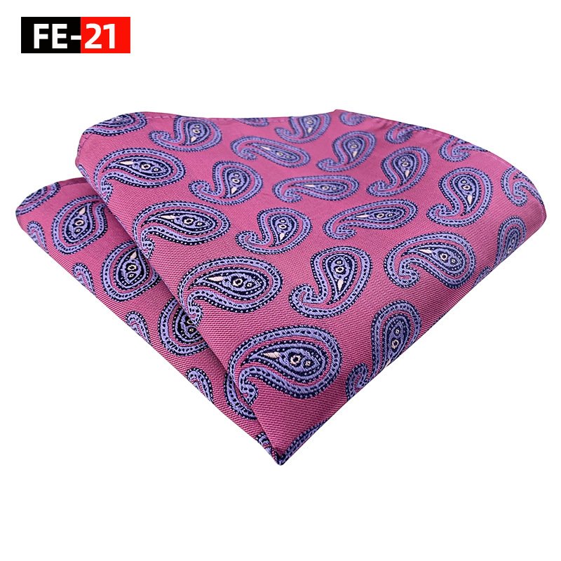 New Design Silk Vintage Paisley Polyester Jacquard Handkerchiefs Pocket Squares