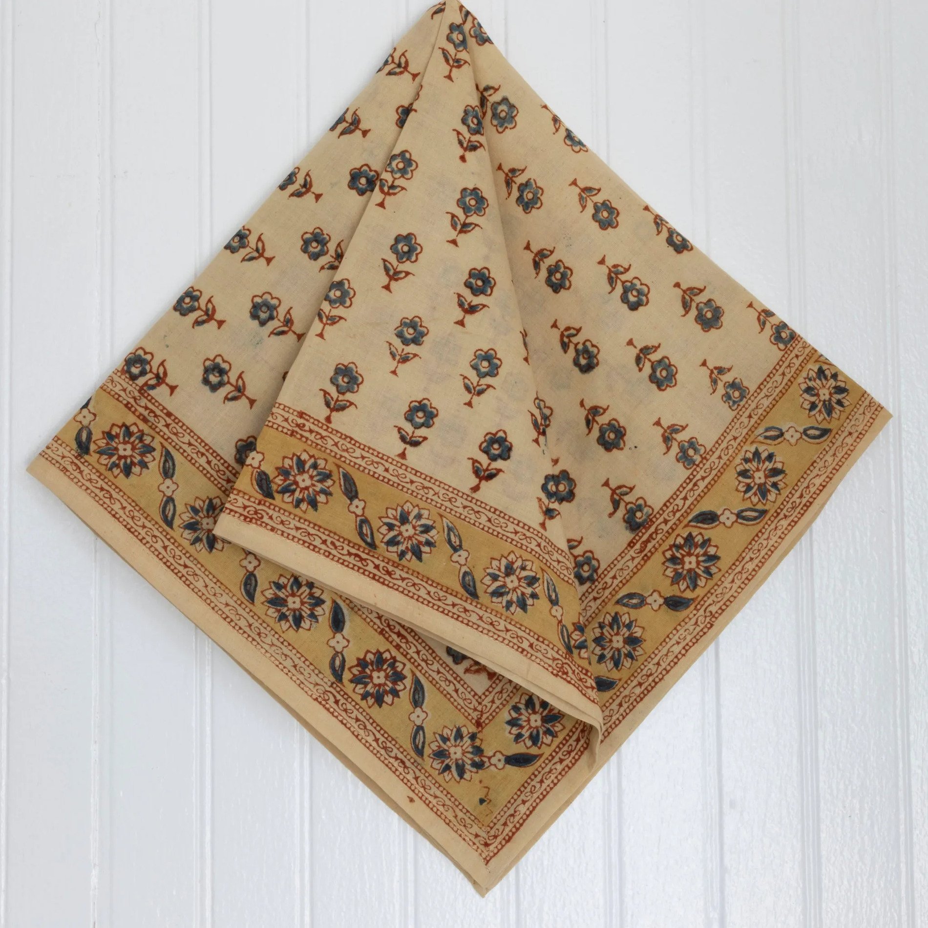 Handmade Square Scarf & Handkerchiefs from India100% Cotton Bandana- Hand Painted Kerchief Hair scarf Handkerchief Handbag Tie