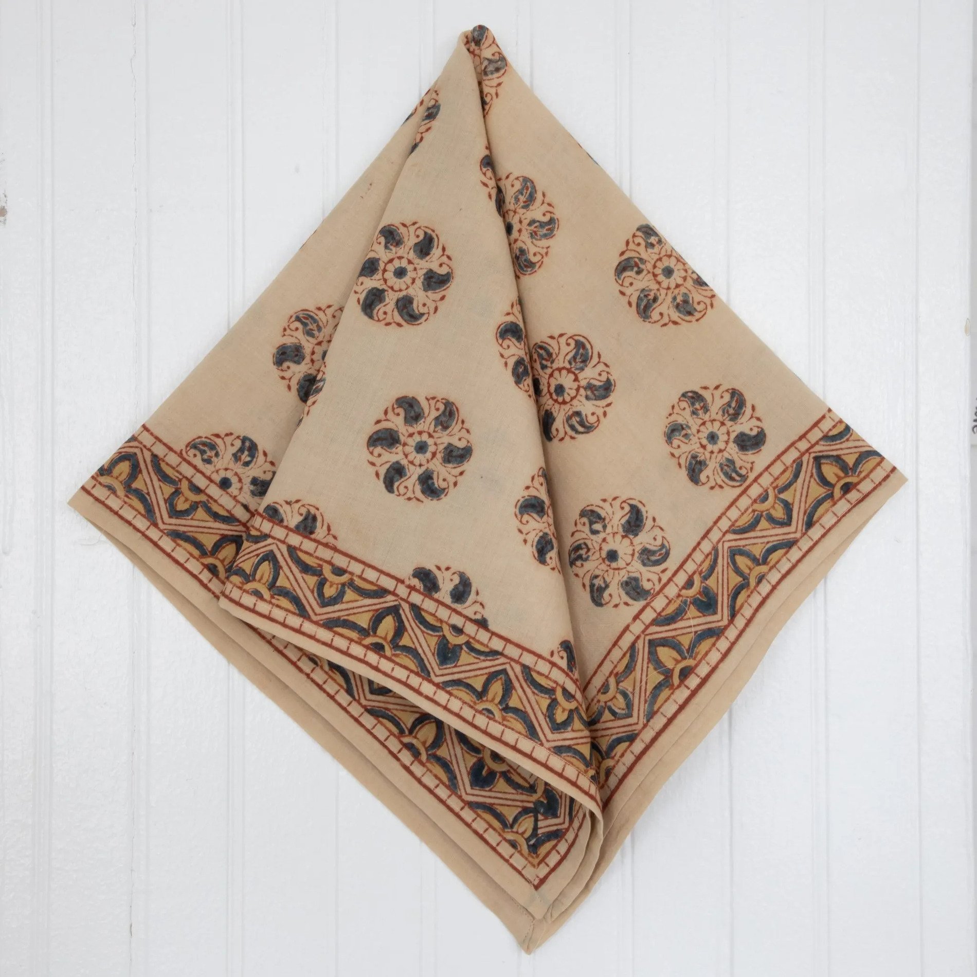 Handmade Square Scarf & Handkerchiefs from India100% Cotton Bandana- Hand Painted Kerchief Hair scarf Handkerchief Handbag Tie
