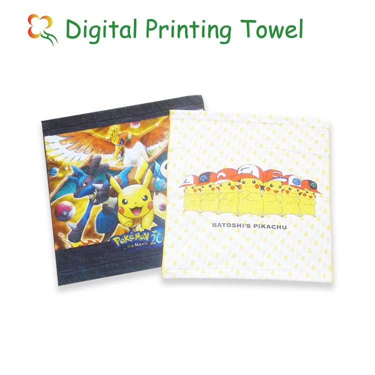 100% Cotton Customized Digital Printed Lemon Design Small Lovely Face Hand Towel Handkerchief Towel For Kids